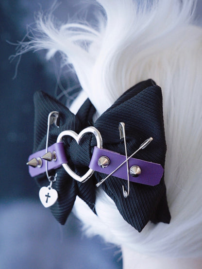 Heart Claw Black Studs With And Buckle Pins Clip Purple