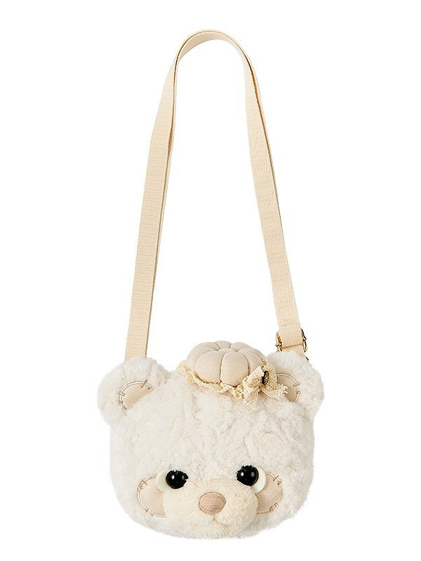 Plush Crossbody Bear Lolita Bag Teddy Face Brown/Pink/White