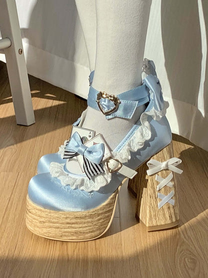 Alice in Wonderland Vibes Alice Blue Sweet Lolita Platforms Mary Janes