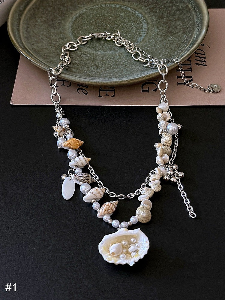 Beaded Shell Pendant Necklace - Kiwi Store
