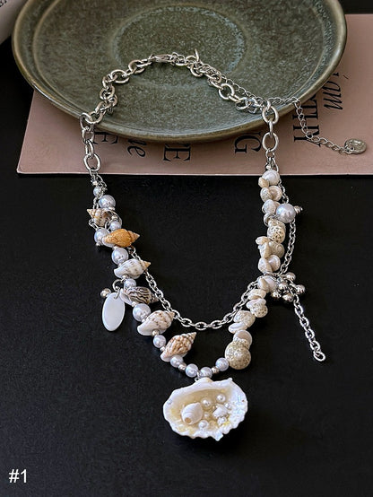 Beaded Shell Pendant Necklace - Kiwi Store