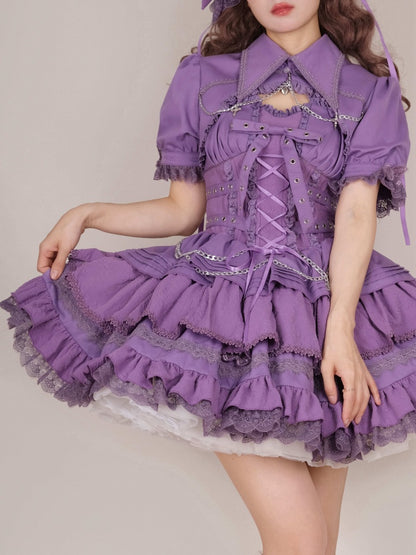 Purple Gothic Chain Details Bolero