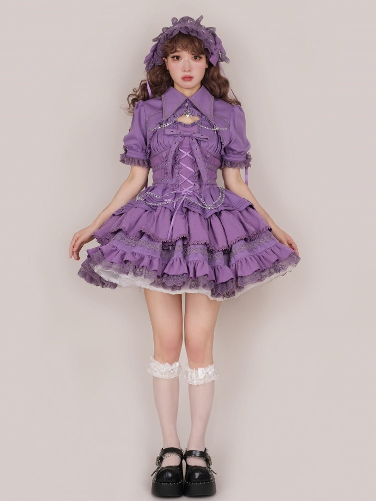 Purple Gothic Chain Details Bolero