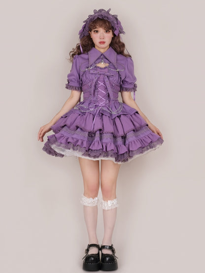 Purple Gothic Chain Details Bolero