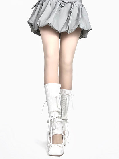 Calf Bow Decorated 8 Leg Warmers Colors -