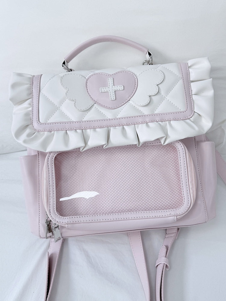 Wing Jirai Heart Accents and Pink Bag Ita Kei Flip-Flop with Style Angel White