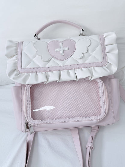 Wing Jirai Heart Accents and Pink Bag Ita Kei Flip-Flop with Style Angel White