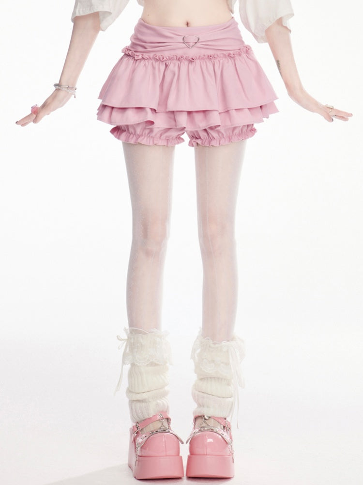 Bloomers Y2K Pink Balletcore Mini Tiered Bubble Skirt Lining