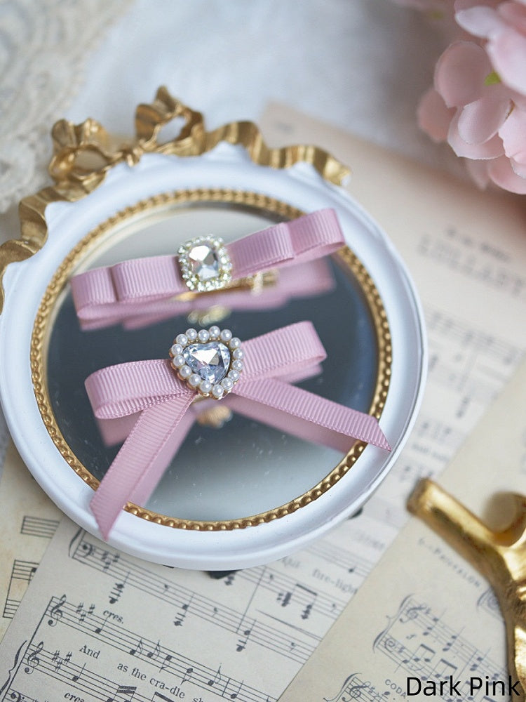 Bow Kei Clip Colors Hair Jirai Rhinestone 6