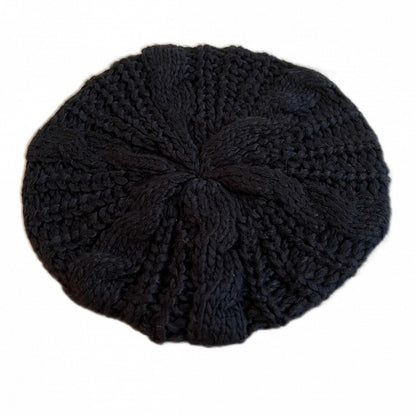 Hat Knitted Khaki/Brown/Black Beret
