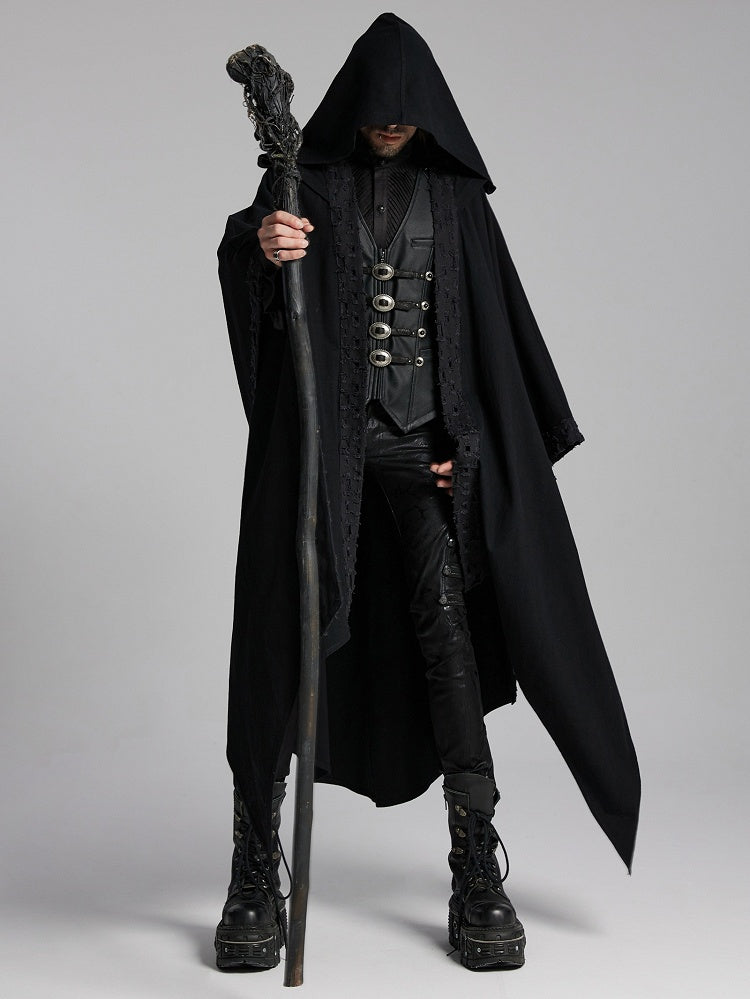 Dark Black Decadent Robe Men's Mage
