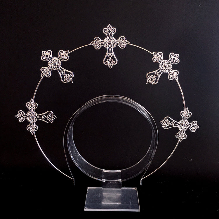 with Cross-Shaped Golden/Silver KC Design Intricate Lolita Filigree