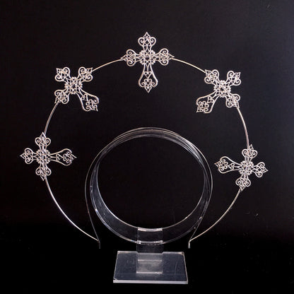 with Cross-Shaped Golden/Silver KC Design Intricate Lolita Filigree