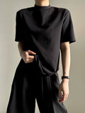 Lolita Neck Sleeve Black Ouji Short T-shirt Unisex Mock