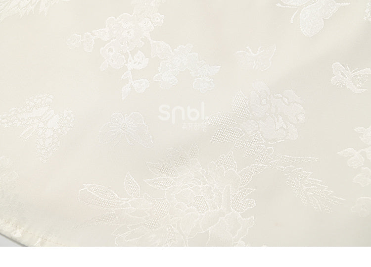 キャミソールと刺繍のトップス アプリコットバードフローラル