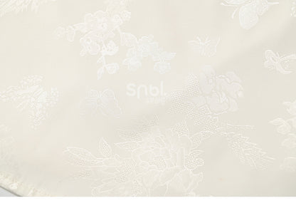 キャミソールと刺繍のトップス アプリコットバードフローラル