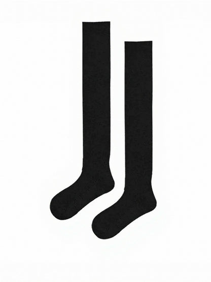 Six-Color Solid Ribbed Overknee Stockings - ModaSwings