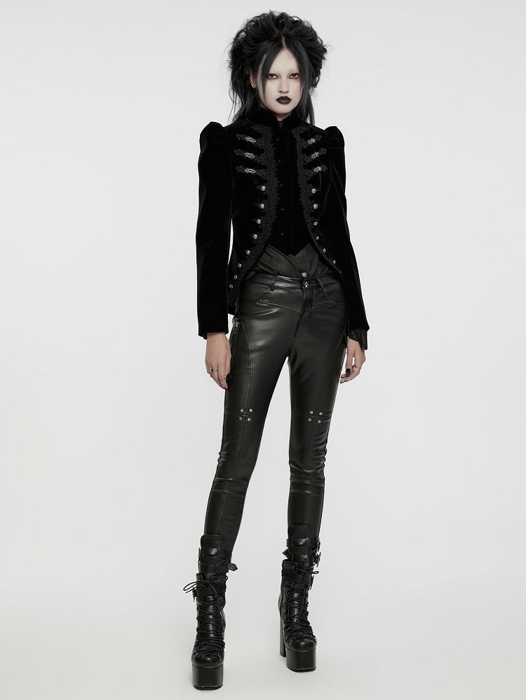 Black Gothic Chinese Style Coat