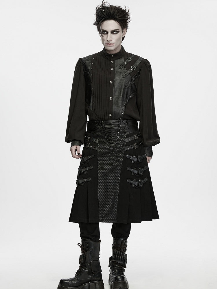Heavy-duty Black Men's Punk Skirt - Punk Rave