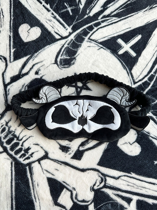 Black and White Grim Reaper Gothic Plush Sleep Mask