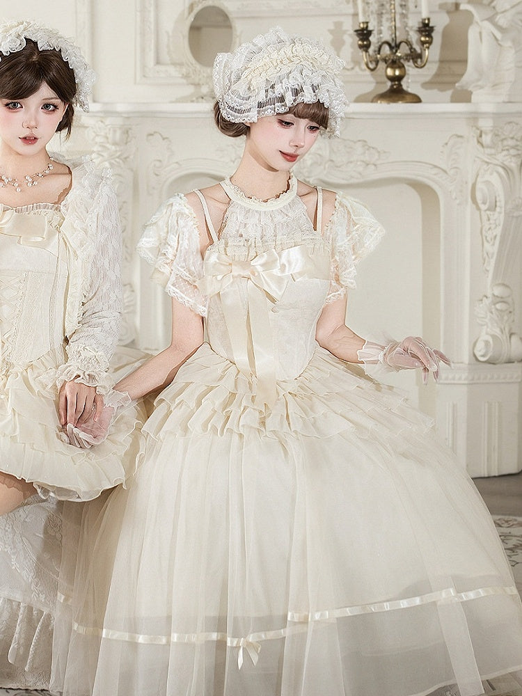 Beige Removable Lace Sleeves - With PUJI