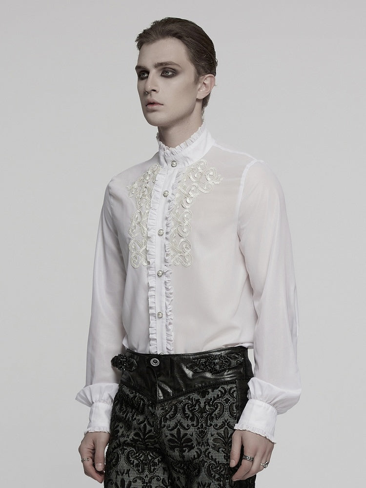 Shirt Goth Men's White