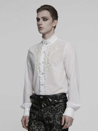 Shirt Goth Men's White