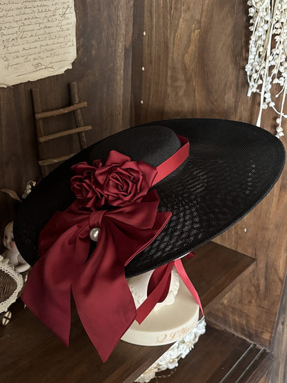 Red Black Roses Off-Shoulder Boned Lolita Set - Treasure Box Factory