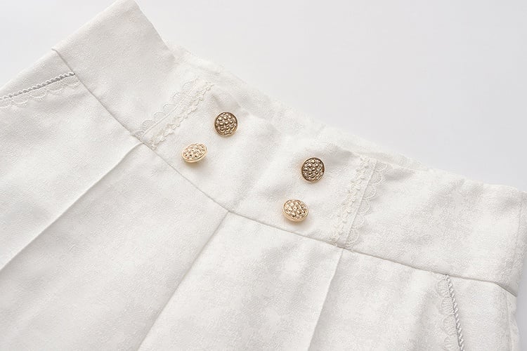 Taille Lolita Hose Ouji Stil Weiß Prinz Hohe