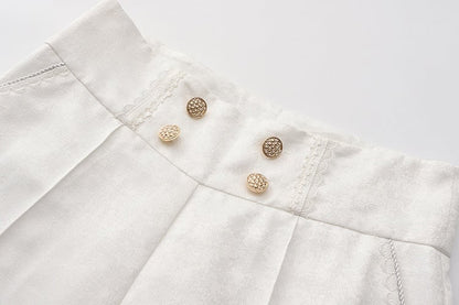 Taille Lolita Hose Ouji Stil Weiß Prinz Hohe