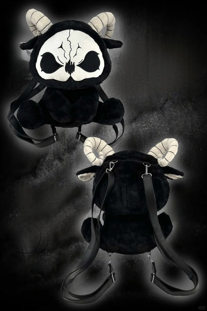 黒と白の死神ゴシックぬいぐるみバックパックバッグ