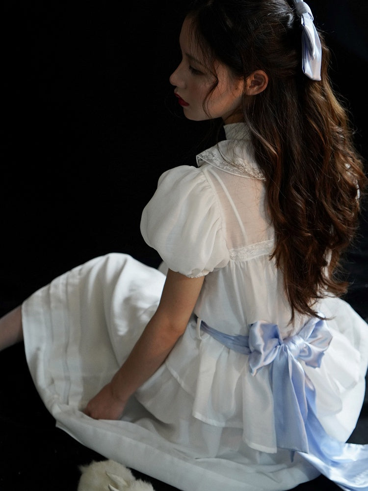 White Sleeves Blouse Ruff Puff Lolita Collar