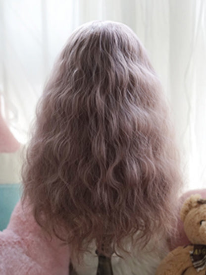 Hellviolette lange gewellte Perücke