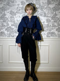 Black Pants Belt with Straps Corset Waist Lolita Ouji High