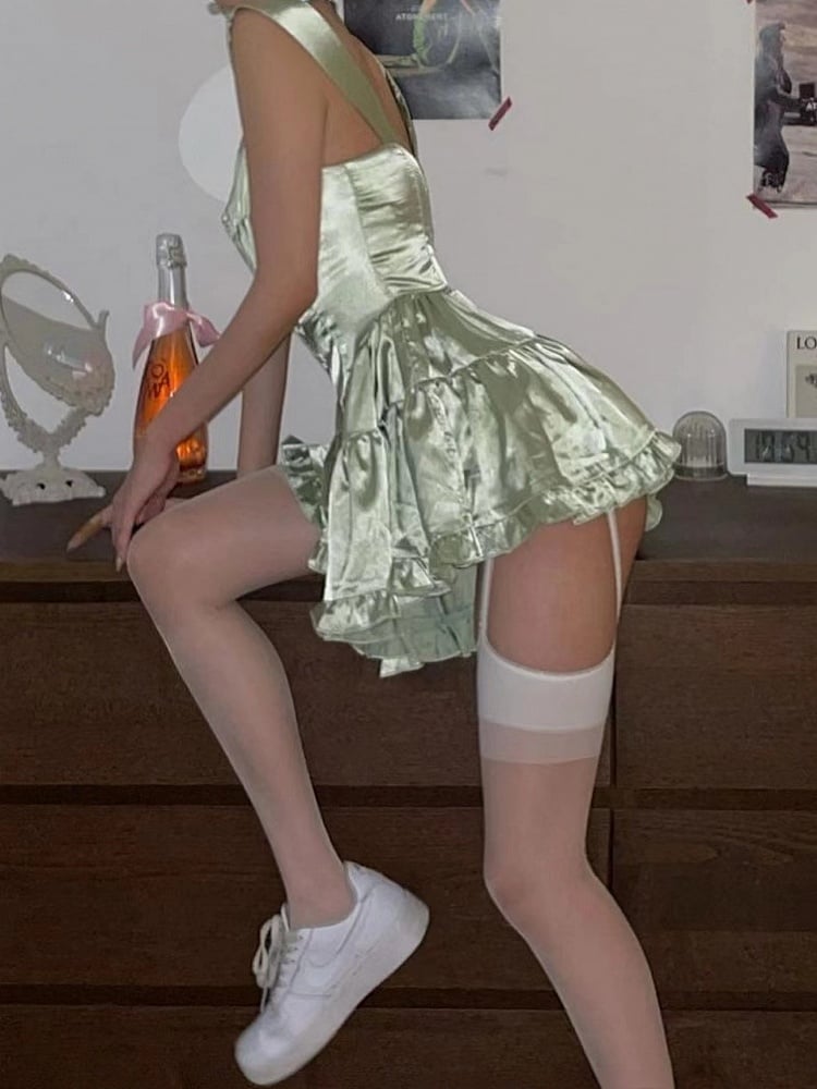 Colors Semi-Sheer Suspender Tights 4