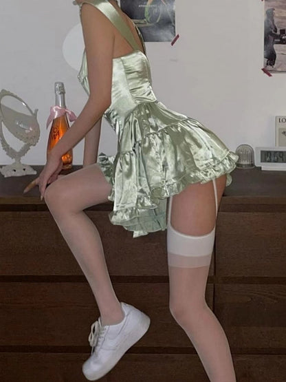 Colors Semi-Sheer Suspender Tights 4