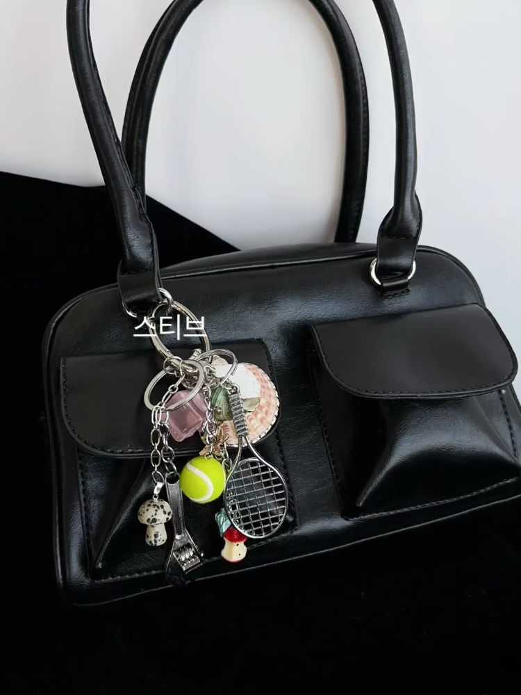 Y2K Multi-Element Tennis Shell Charm Keychain