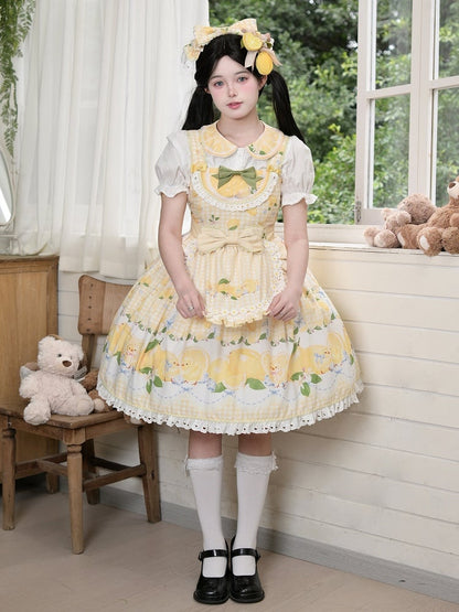 Pattern Lemon Yellow and Chick Gingham Print Apron