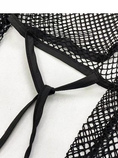 Black Sleeve Top Y2K Glamorous Mesh Long