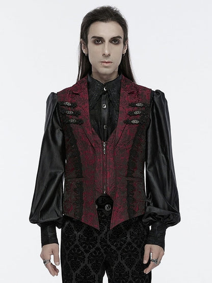 Rose Men's Vest Red Gorgeous Gothic