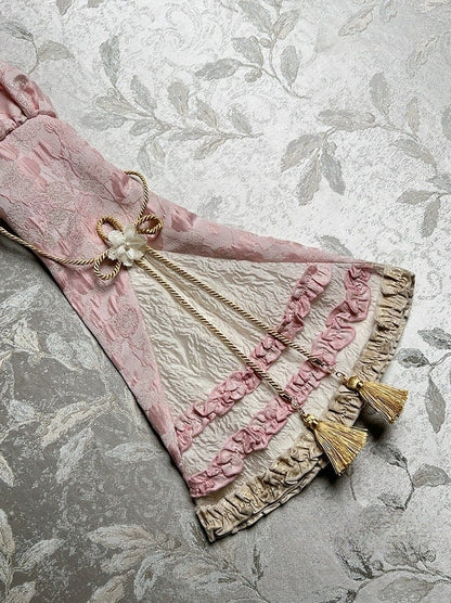 Pink Tassel Bolero Robes Jacquard