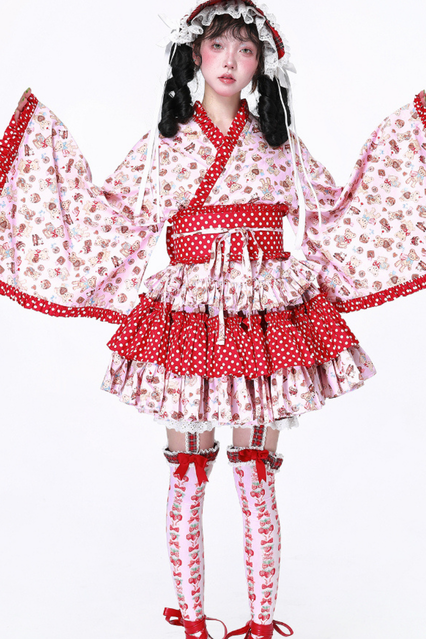 レトロポップな着物ロリータトップス