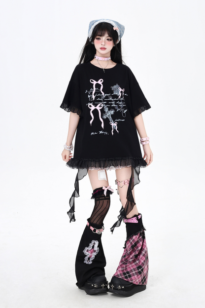 ベルトリボン Tシャツと合わせてゆったり