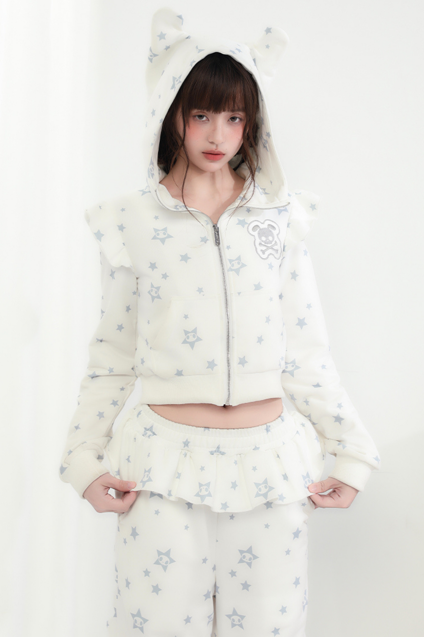 Animal Pants Loose Hoodie Kapuzenohr + Rüsche