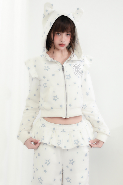 Animal Pants Loose Hoodie Kapuzenohr + Rüsche