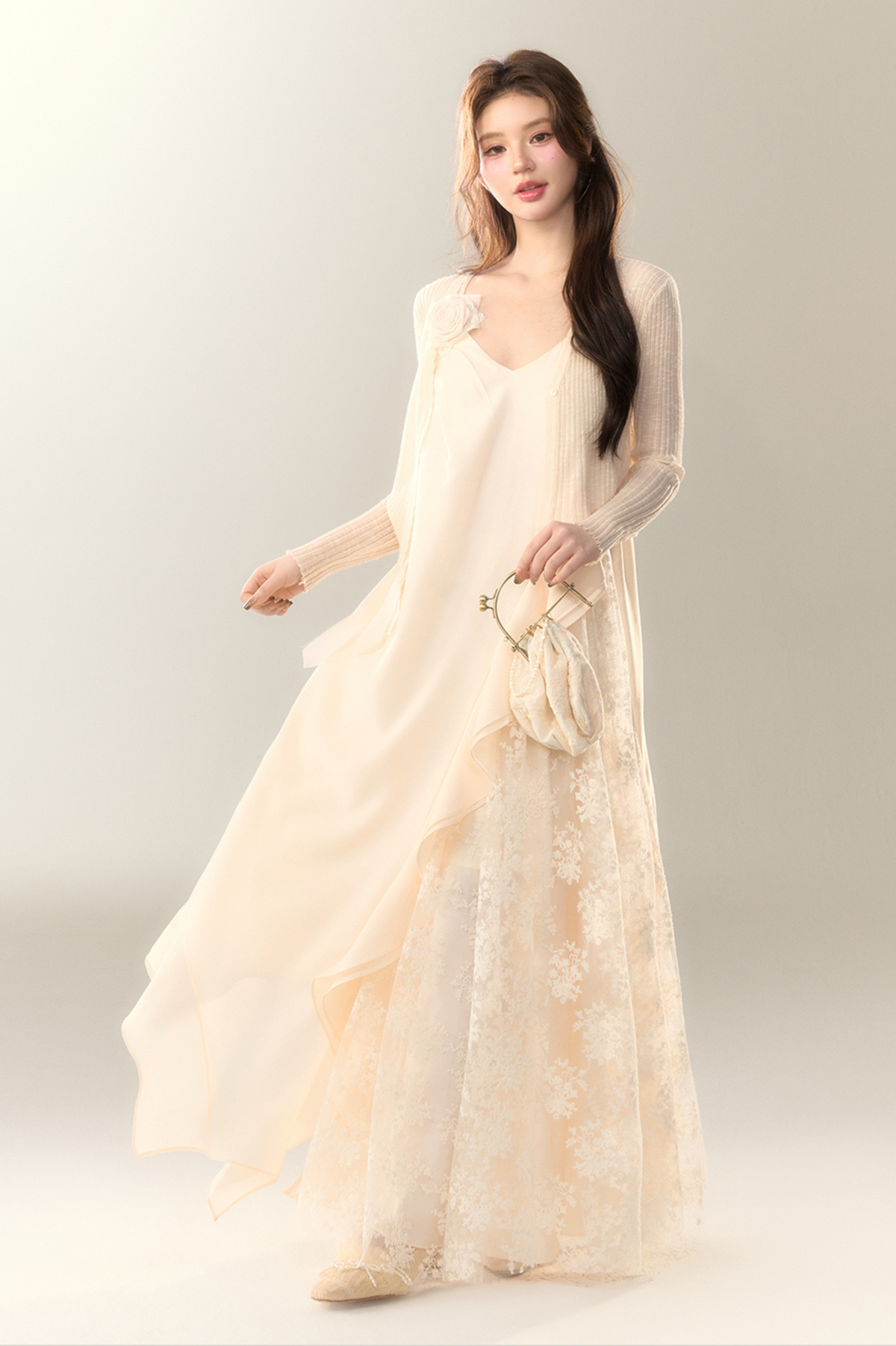 Ice Cardigan aus transparenter Seide