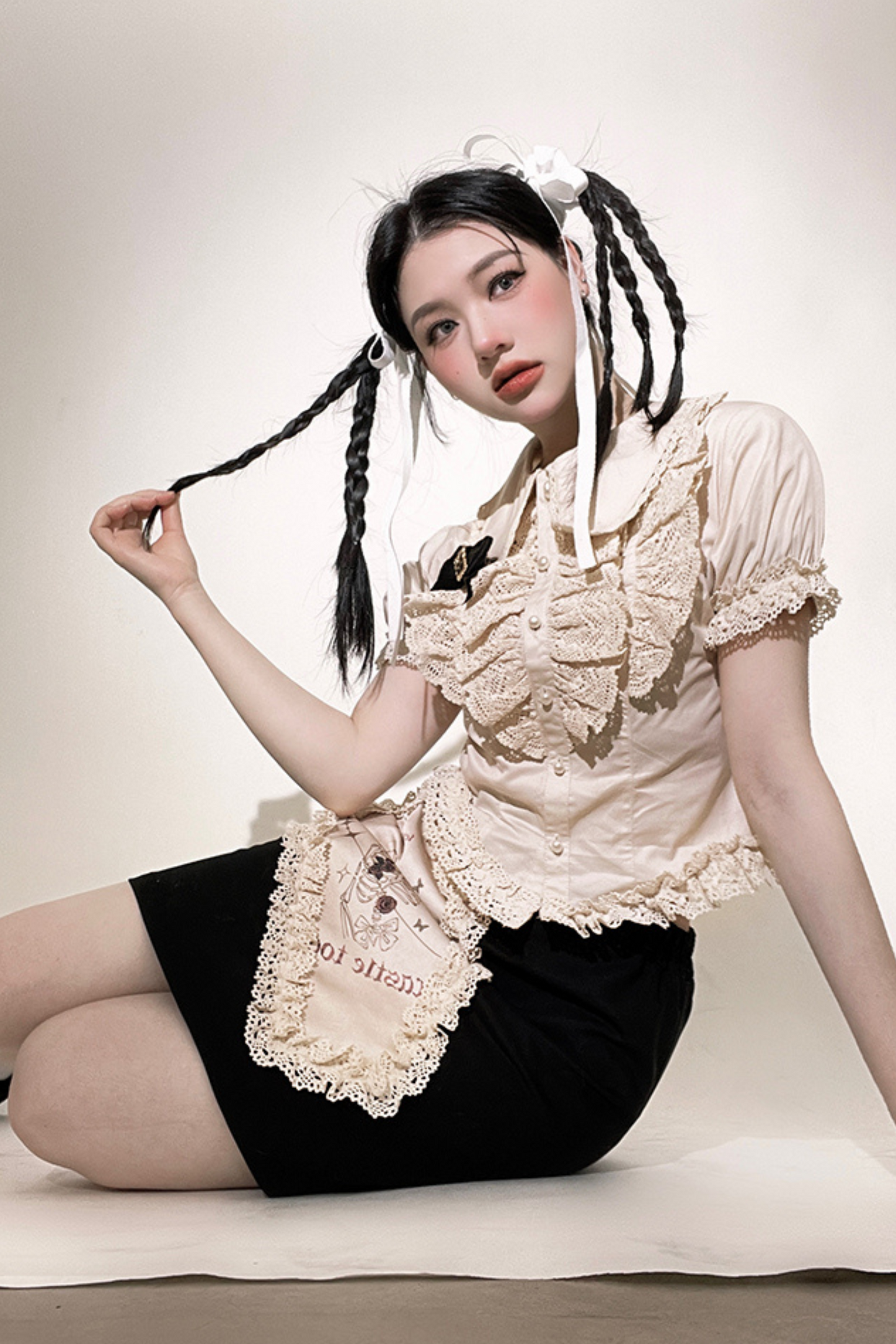 フリルシャツケーキスカートレース+