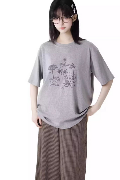 ゆったりとしたトップスのデザイン パステル