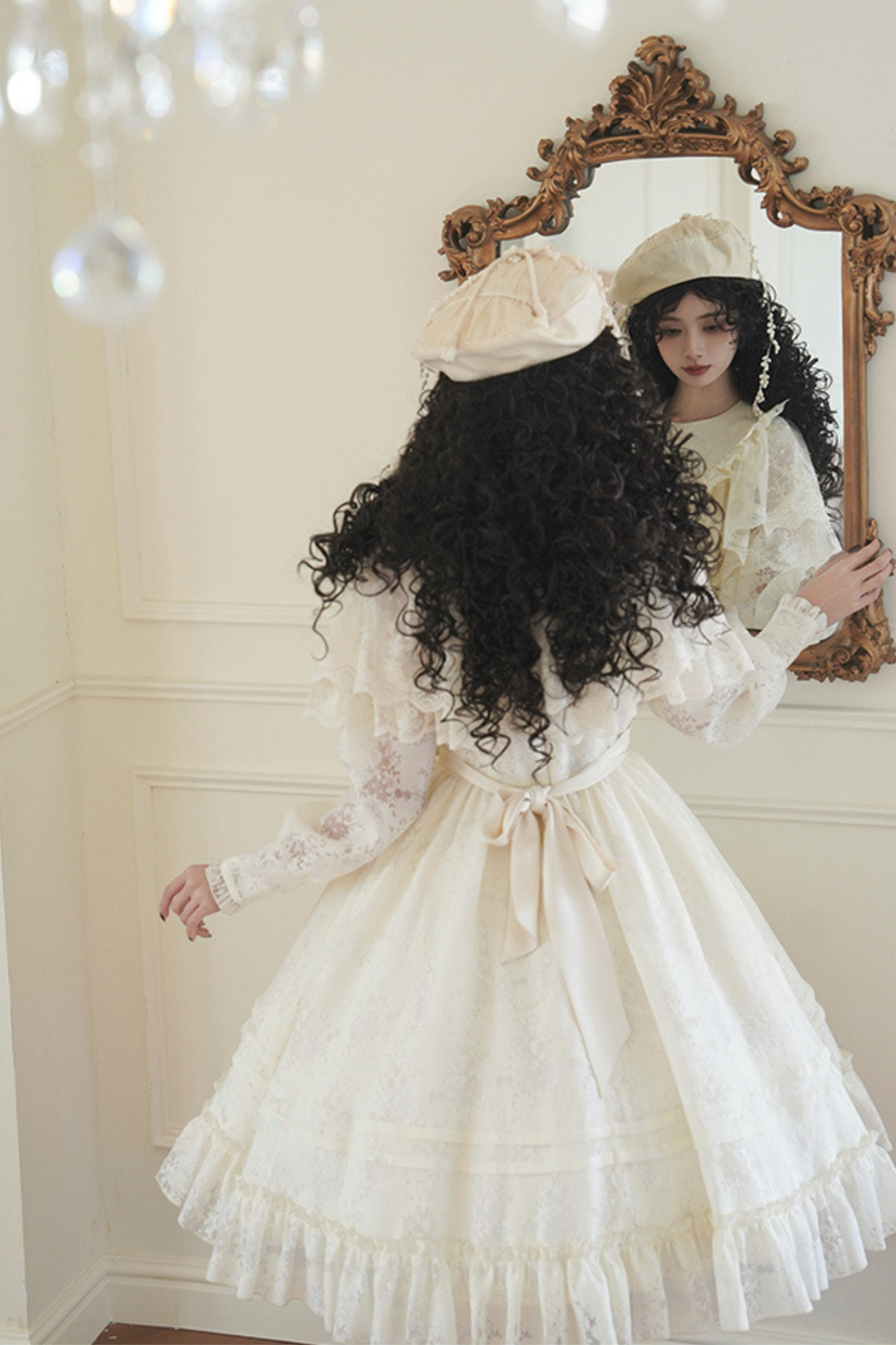 Schal Weißes Kleid Lolita Spitze Sweet Cracolor +