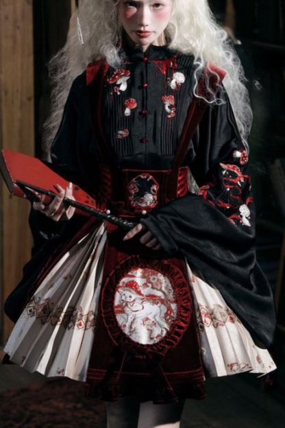 Lolita + Kleid süß dunkel Japanisch Jumperskirt Zubehör Pilz